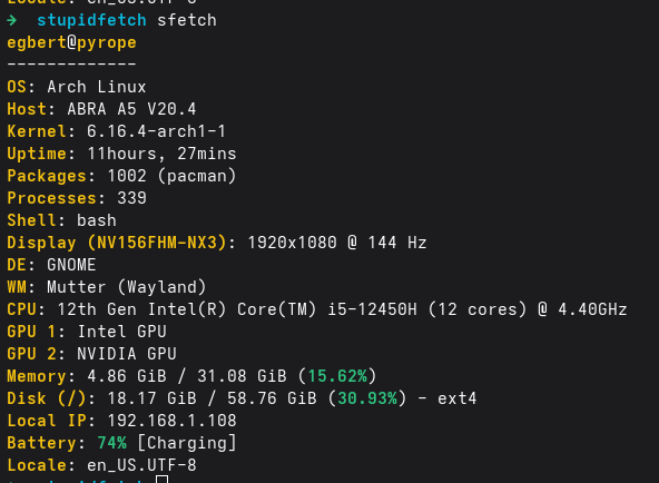Stupidfetch in action
